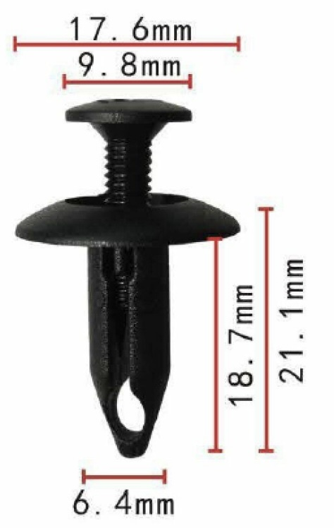 Клипса пластиковая для Ford, GM ОЕМ: N808147S (N808147-S), 10139822, 25680782. (внутренняя отделка).